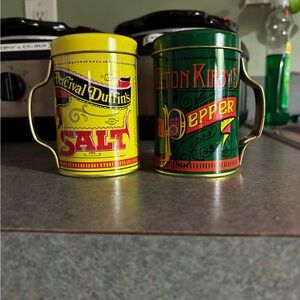 Percival Duffin's Salt and Elton Kirby's Pepper Tins